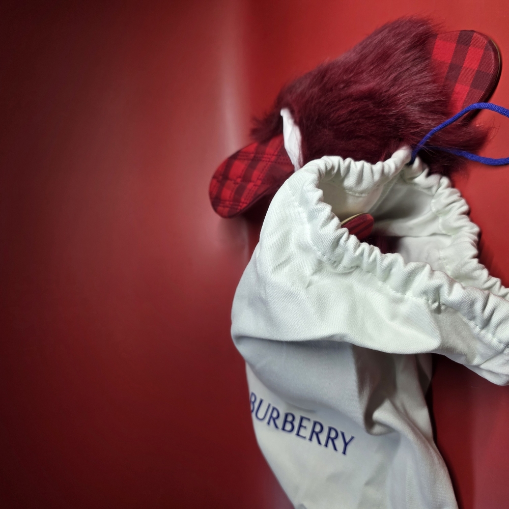 Burberry Burgundy Heels with Fur Accent